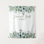 Botanische bruiloft laat moderne groene waterval wandkleed (Voorkant)