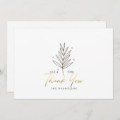 Botanische bruiloft Logo Gold bedankkaart (Voorkant / Achterkant)