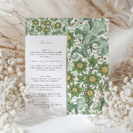 Botanische Bruiloft Menu Kaart