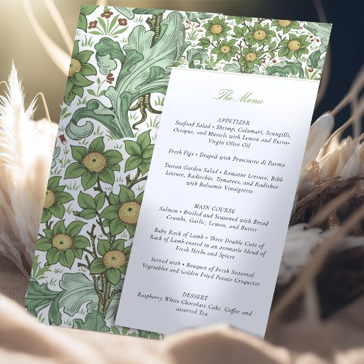 Botanische Bruiloft Menu Kaart