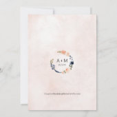 Botanische bruiloft met blauwe en pekelbloemen kaart (Achterkant)