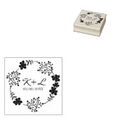 Botanische bruiloft met Initialen Rubberstempel (Gestempeld)