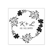 Botanische bruiloft met Initialen Rubberstempel (Afrduk)