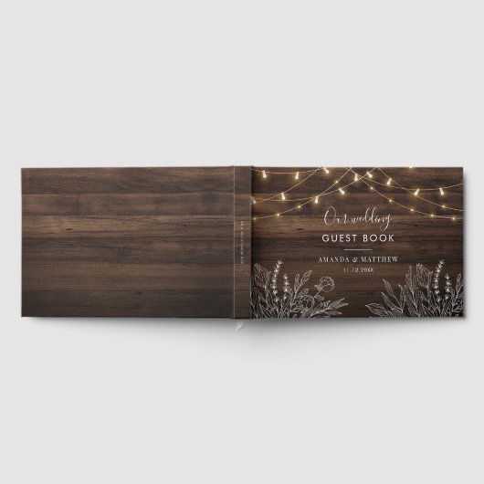 Botanische bruiloft met ritsladingen gastenboek (Volledig)