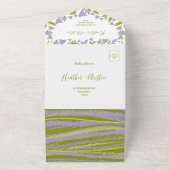 Botanische bruiloft met weide Wildflower All In One Uitnodiging (Buitenkant)