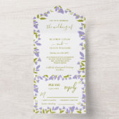 Botanische bruiloft met weide Wildflower All In One Uitnodiging (Binnen)