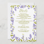 Botanische bruiloft met weide Wildflower Kaart (Achterkant)