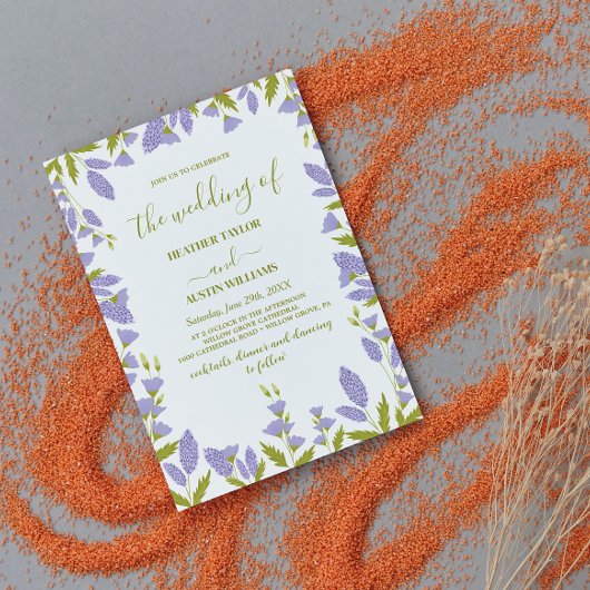 Botanische bruiloft met weide Wildflower Kaart