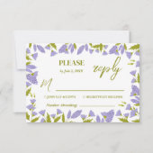 Botanische bruiloft met weide Wildflower RSVP Kaartje (Voorkant)