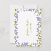Botanische bruiloft met weide Wildflower RSVP Kaartje (Achterkant)