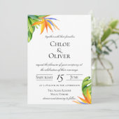 Botanische bruiloft op tropisch eiland kaart (Staand voorkant)