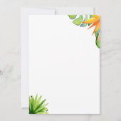 Botanische bruiloft op tropisch eiland kaart (Achterkant)