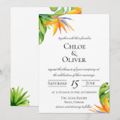 Botanische bruiloft op tropisch eiland kaart (Voorkant / Achterkant)