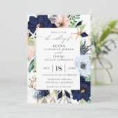 Botanische bruiloft op zee kaart (Staand voorkant)