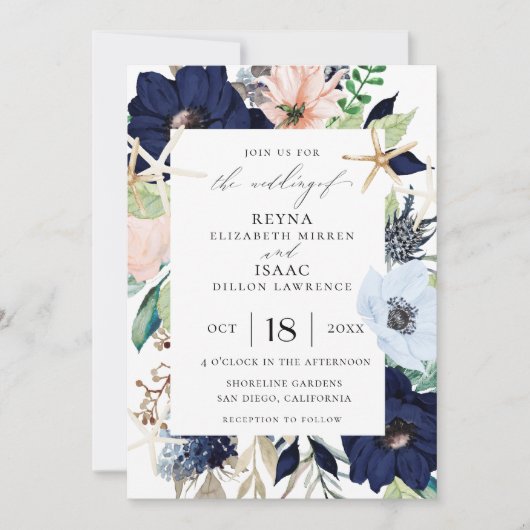 Botanische bruiloft op zee kaart (Voorkant)