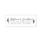 Botanische bruiloft paar script retour adres rubberstempel (Afrduk)