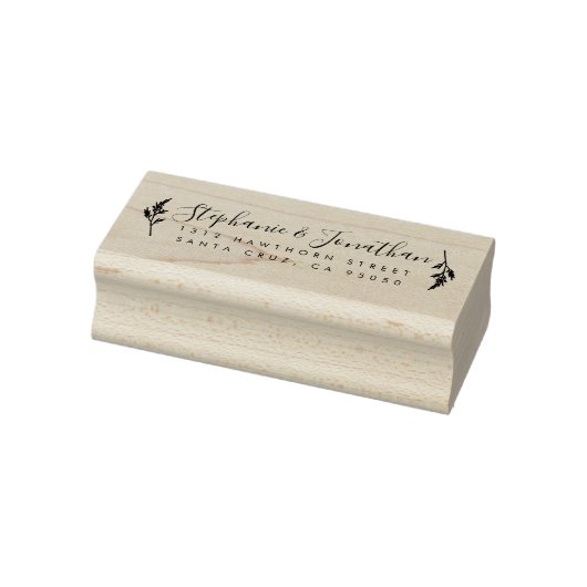 Botanische bruiloft paar script retour adres rubberstempel (Stempel)