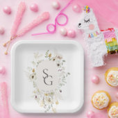 Botanische bruiloft papier Borden Papieren Bordje (Feest)