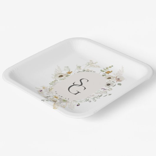 Botanische bruiloft papier Borden Papieren Bordje (Gebogen)