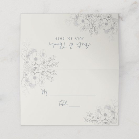 botanische bruiloft plaatskaartje (Buitenkant ongevouwen)