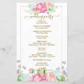 Botanische bruiloft programma Elegant Cute Flowers (Achterkant)