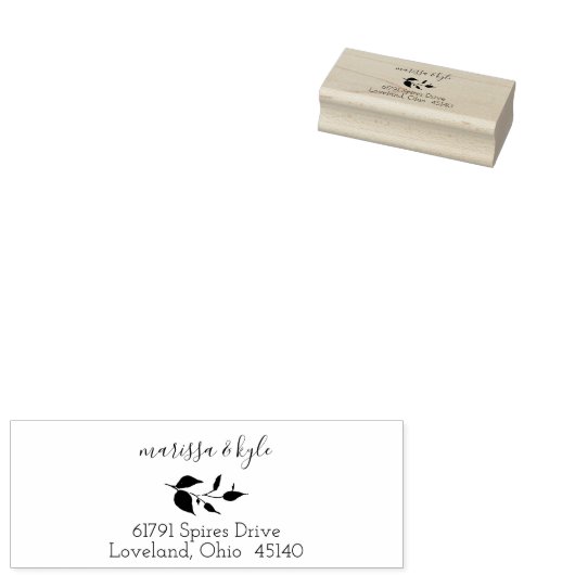 Botanische bruiloft retour adres stempel (Gestempeld)