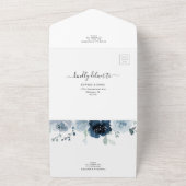 Botanische bruiloft RSVP alle marinesoft All In One Uitnodiging (Buitenkant)