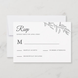 Botanische bruiloft RSVP-respons RSVP Kaartje