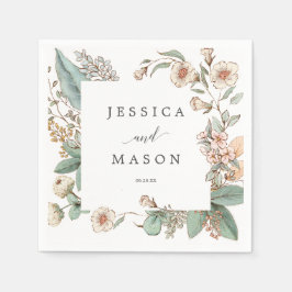  Botanische bruiloft servet cocktail servet