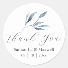 Botanische bruiloft stickers dank u eenvoudig