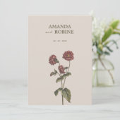  botanische bruiloft uitnodiging (Staand voorkant)