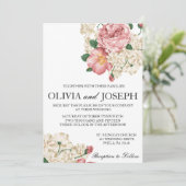  botanische bruiloft uitnodiging (Staand voorkant)