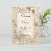  botanische bruiloft uitnodiging (Staand voorkant)