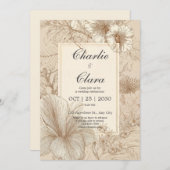  botanische bruiloft uitnodiging (Voorkant / Achterkant)