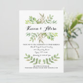 Botanische bruiloft uitnodiging Sjabloon (Staand voorkant)