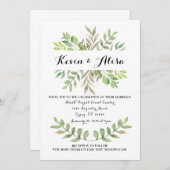 Botanische bruiloft uitnodiging Sjabloon (Voorkant / Achterkant)