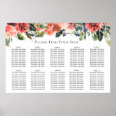 Botanische bruiloft van marinekoraal poster (Voorkant)