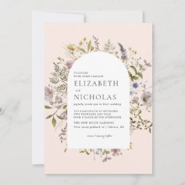 Botanische bruiloft van Wildflower Greenery Kaart