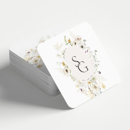 Botanische Bruiloft Vierkante Papier Onderzetter