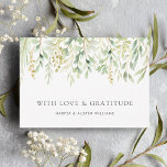 Botanische bruiloft voor groene oliage bedankkaart<br><div class="desc">Deze bruiloft bedankt je kaartjes met geschilderde waterverf bladeren in verschillende tinten groen. Voor meer geavanceerde aanpassing van dit ontwerp,  te klikken gelieve de knoop "aanpassen". Overeenkomende objecten zijn ook beschikbaar.</div>