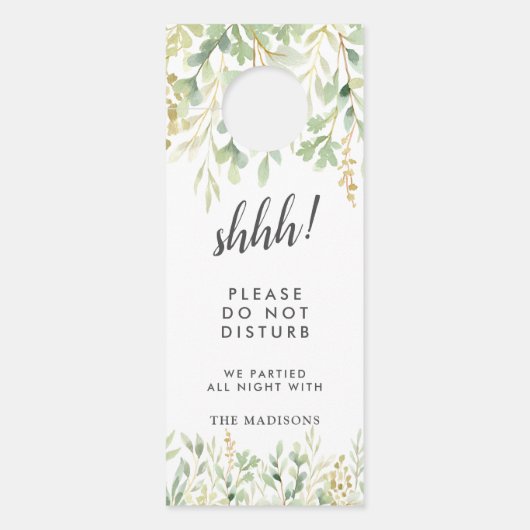 Botanische bruiloft voor groene oliage deurhanger (Voorkant)