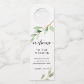 Botanische bruiloft voor groene oliage flessenhanger (Voorkant)