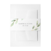 Botanische bruiloft voor groene oliage uitnodigingen wikkel (Voorkant Voorbeeld)