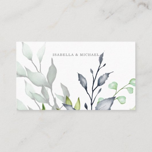 Botanische bruiloft Website Invoegen kaart Plaatskaartje (Achterkant)