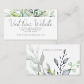 Botanische bruiloft Website Invoegen kaart Plaatskaartje (Voorkant / Achterkant)