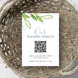 Botanische Bruiloft Website RSVP Kaart met QR Code
