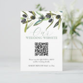 Botanische Bruiloft Website RSVP Kaart met QR Code (Staand voorkant)