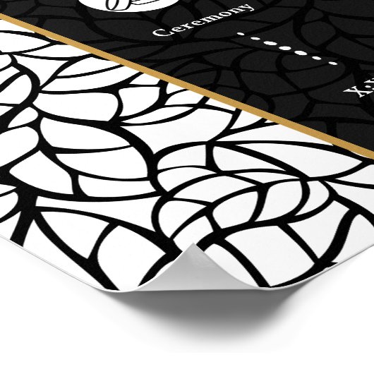 Botanische bruiloft welkom tijdlijn programma poster (Hoek)