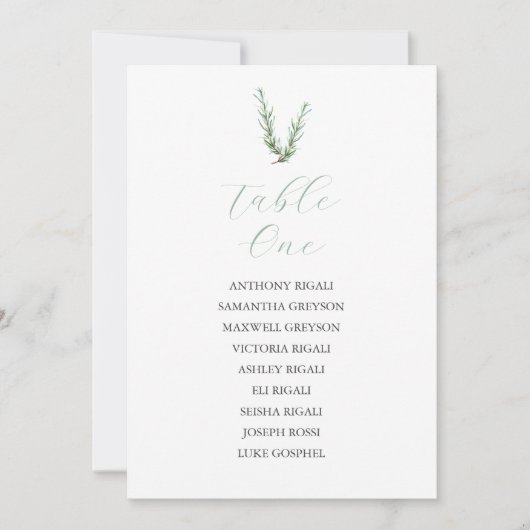 Botanische bruiloft Zitting Grafiek door Tafelplan Kaart (Voorkant)