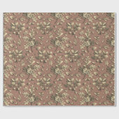 Botanische bruin eikenbladeren eikels cadeaupapier (Vlak)